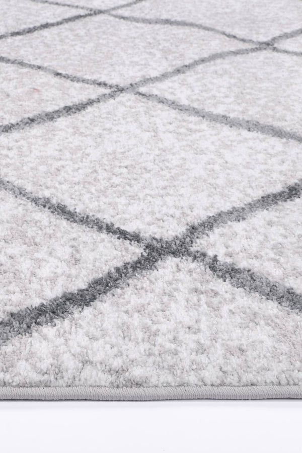 Kimberley Trellis Silver Contemporary Rug - FLOOR DEKOR