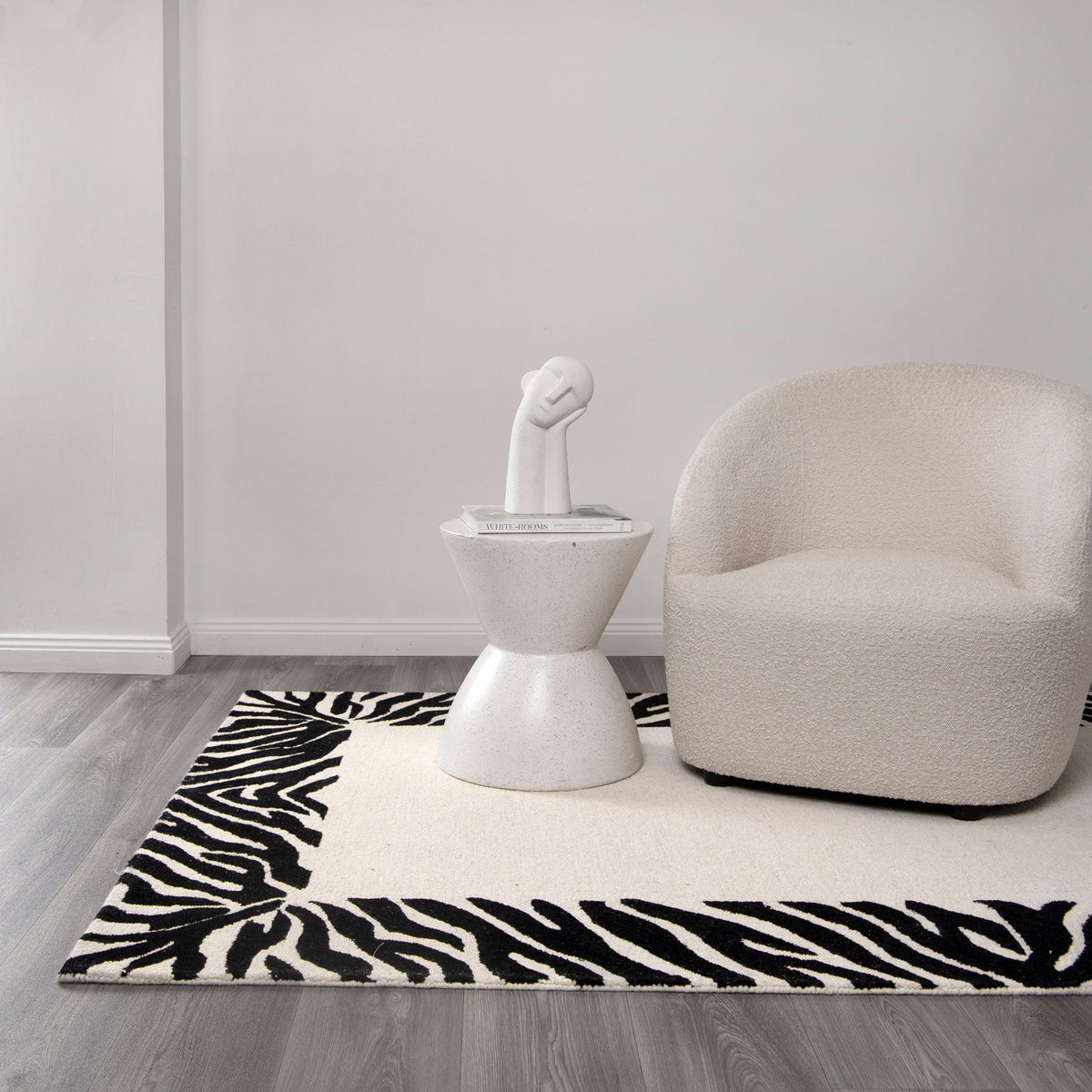 Les Nomades Zanzibar Black &amp; White Wool Rug