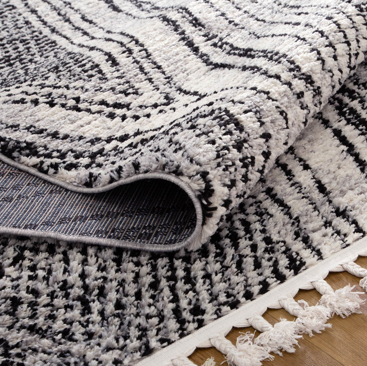 Mansour Harlequin Black &amp; White Geometric Rug