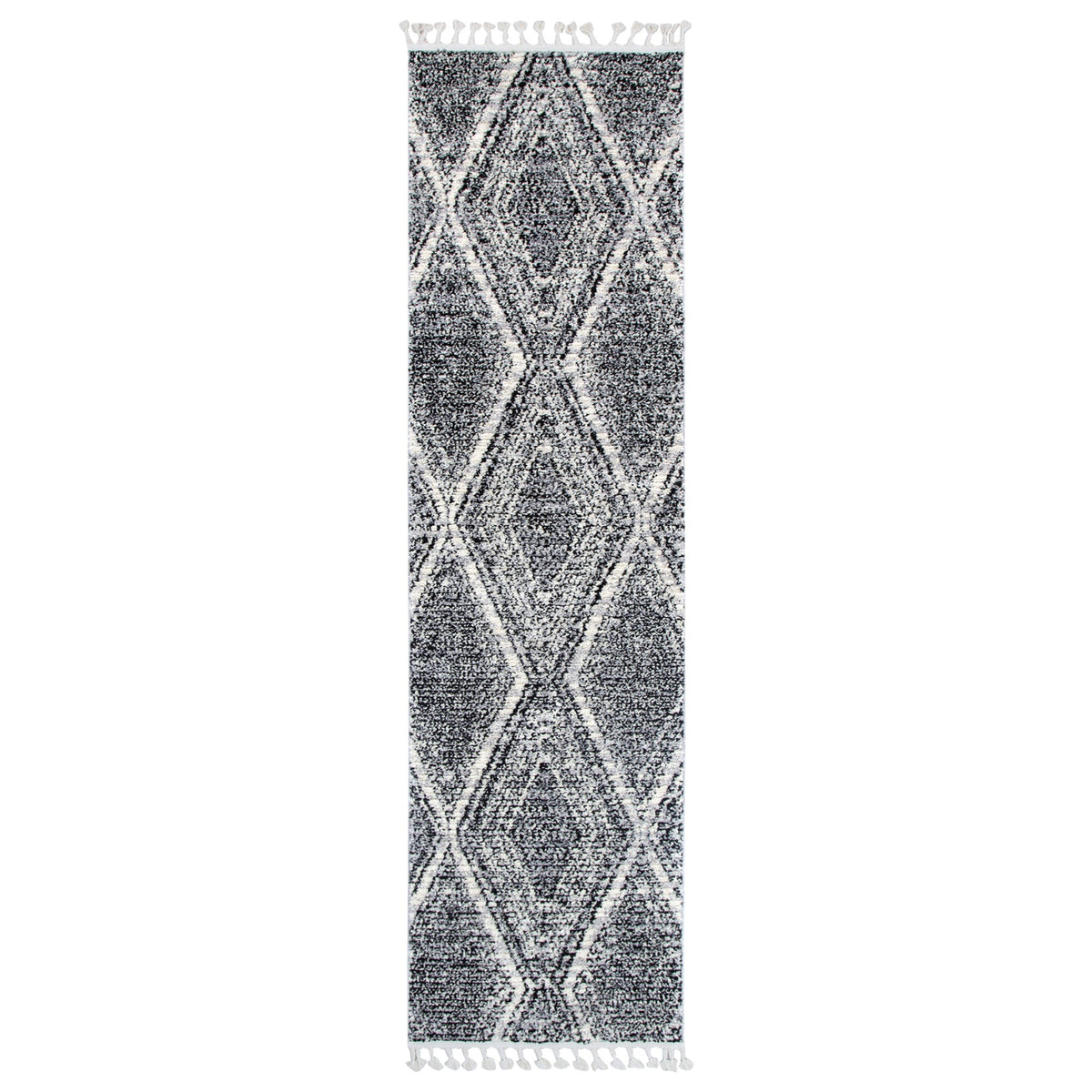Mansour Harlequin Black &amp; White Geometric Rug