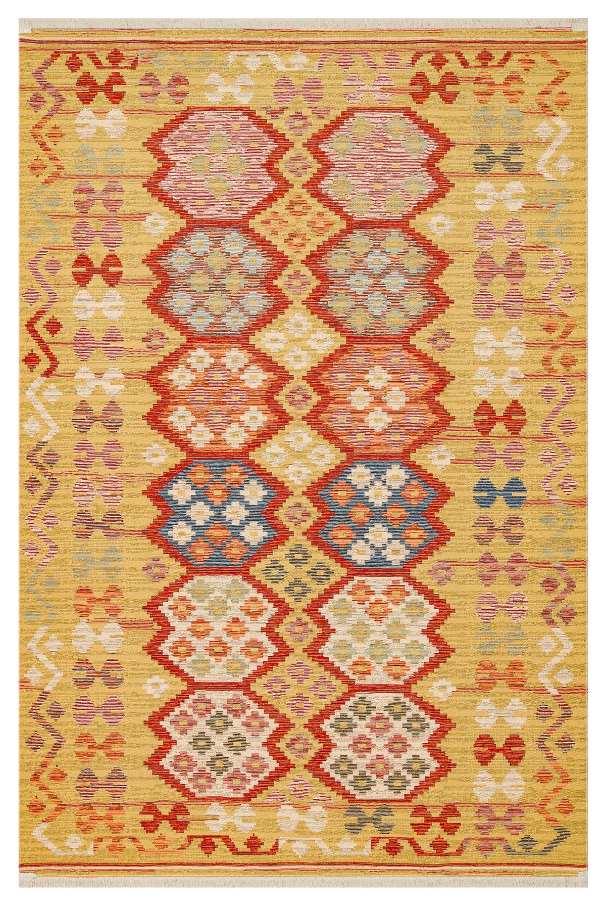 Reversible Multicolour Afghan Boho Kilim Rug