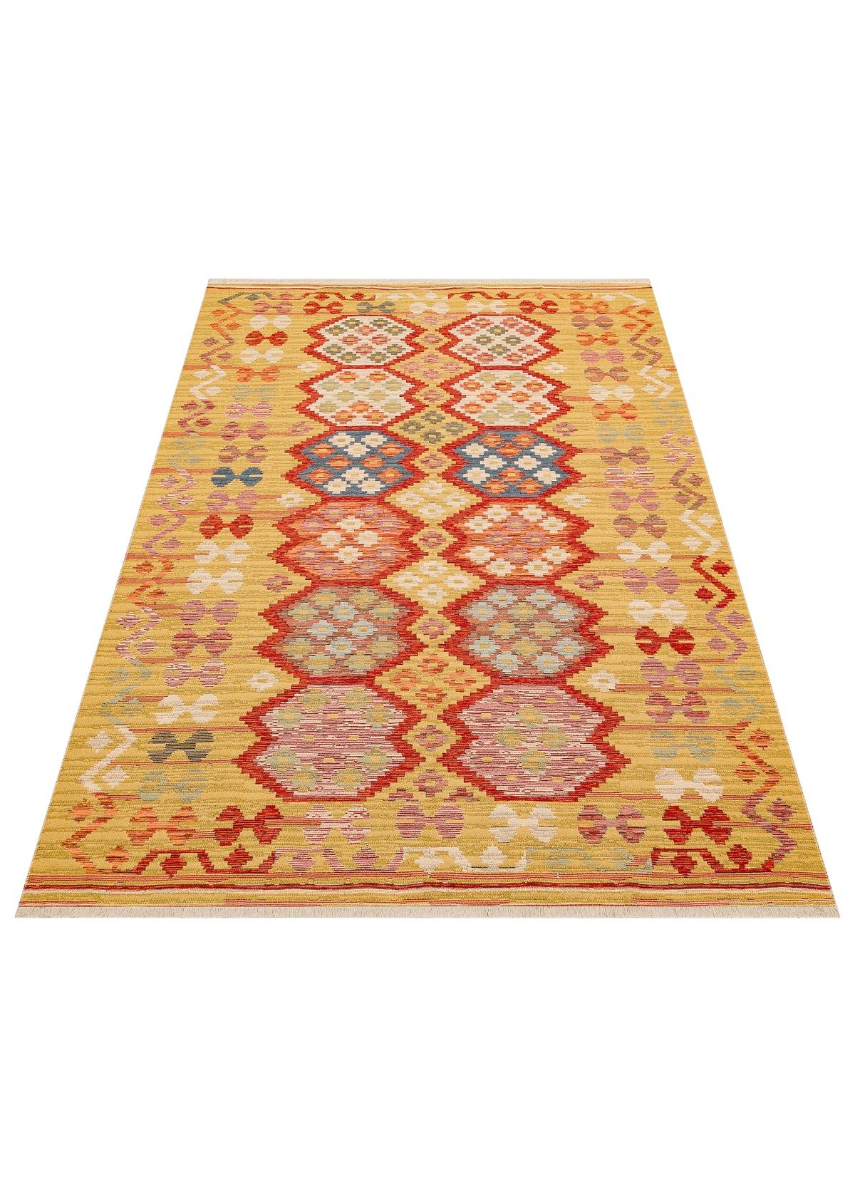 Reversible Multicolour Afghan Boho Kilim Rug
