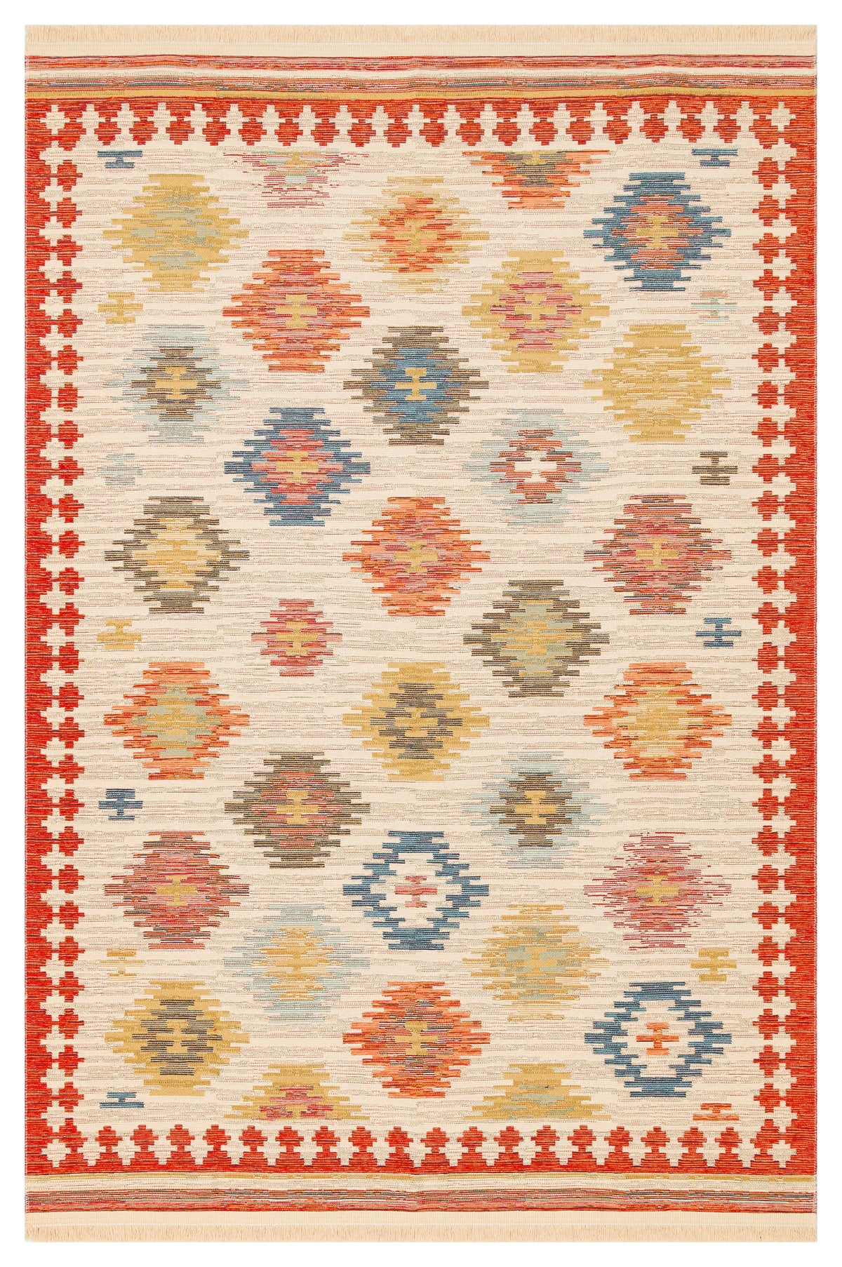 Reversible Multicolour Afghan Boho Kilim Rug
