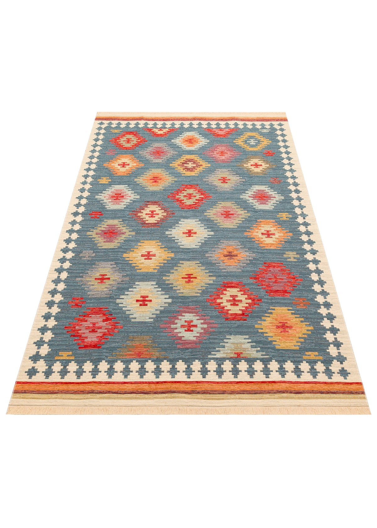 Reversible Multicolour Afghan Boho Kilim Rug