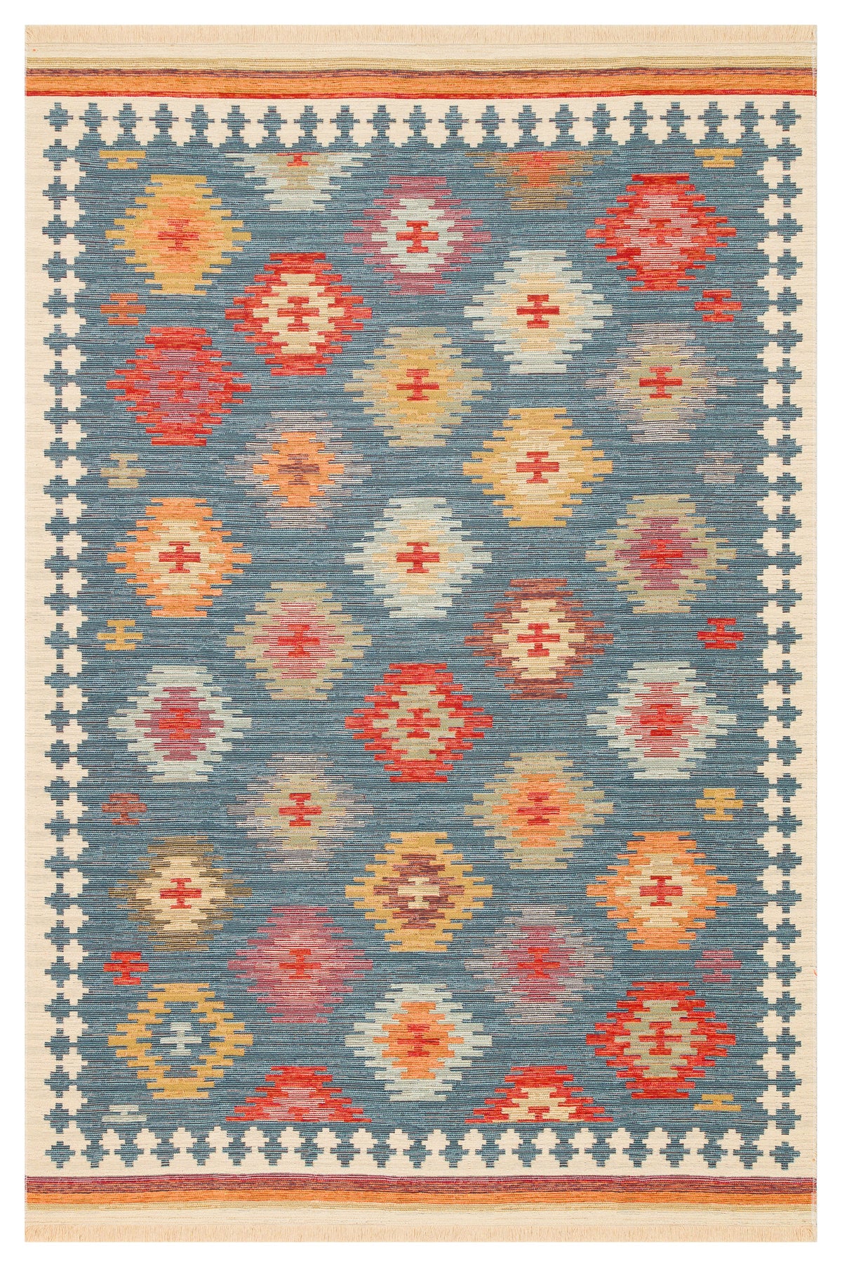 Reversible Multicolour Afghan Boho Kilim Rug