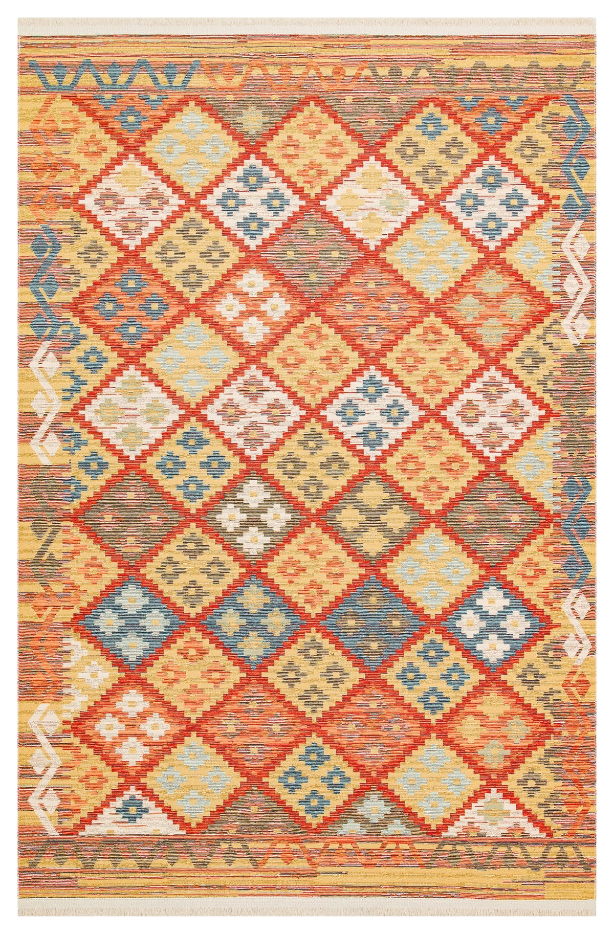 Reversible Multicolour Afghan Boho Kilim Rug