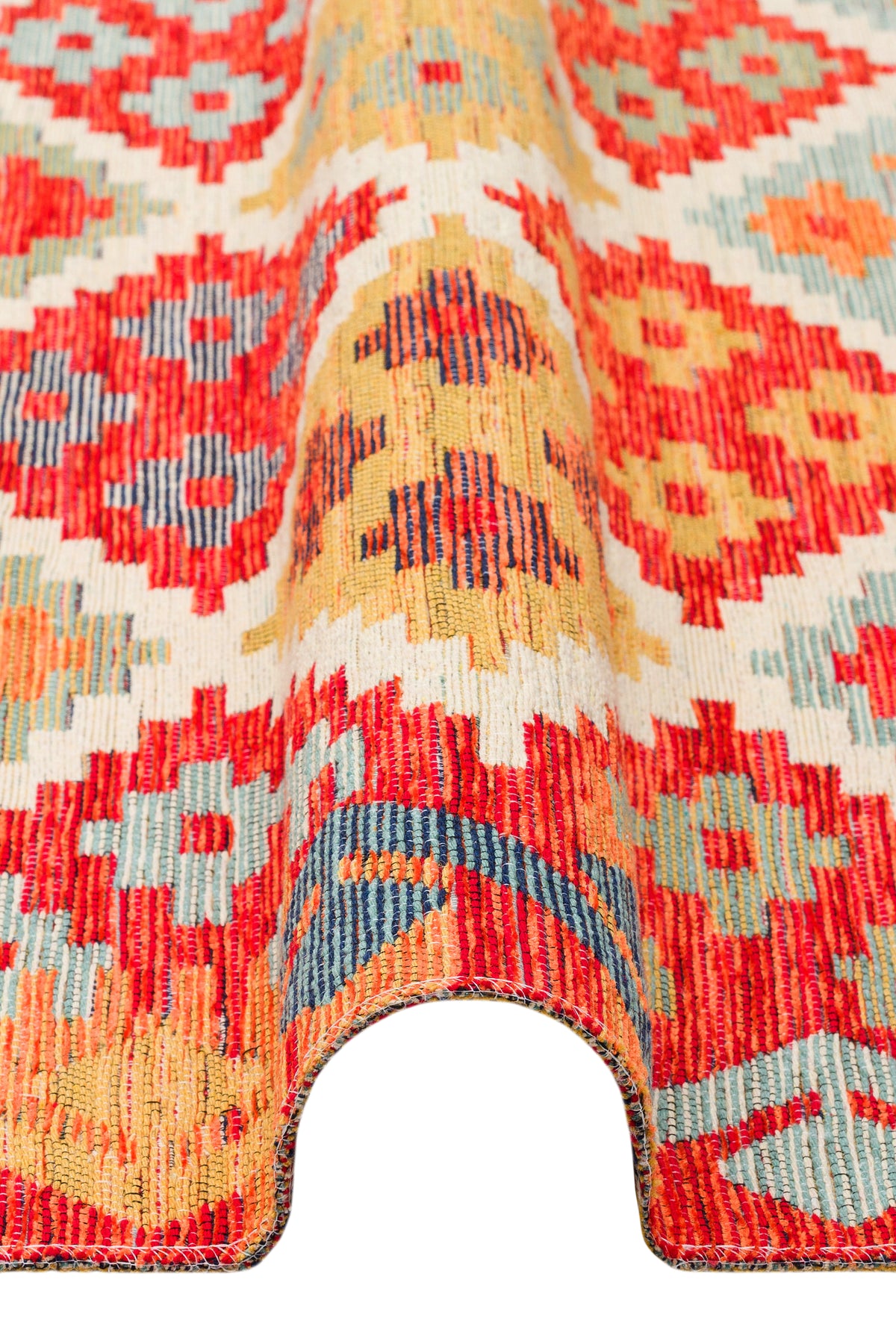 Reversible Multicolour Afghan Boho Kilim Rug