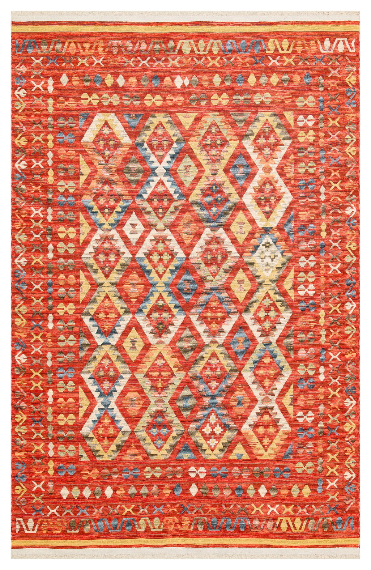 Reversible Multicolour Afghan Boho Kilim Rug
