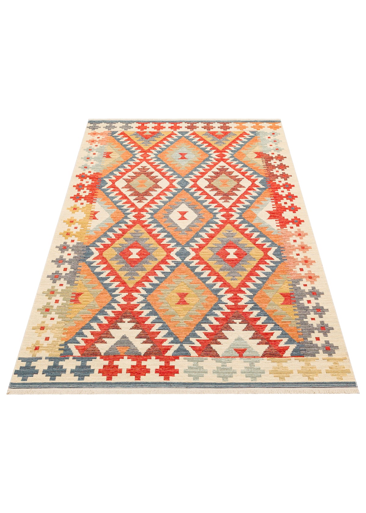 Reversible Multicolour Afghan Boho Kilim Rug