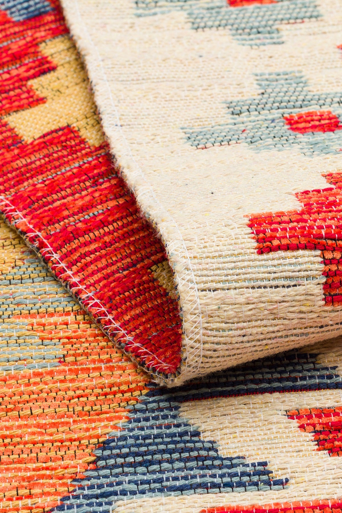 Reversible Multicolour Afghan Boho Kilim Rug