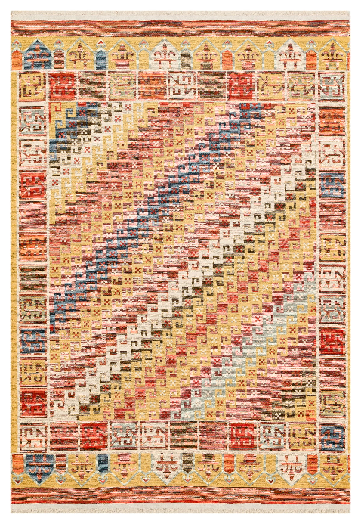 Reversible Multicolour Afghan Boho Kilim Rug