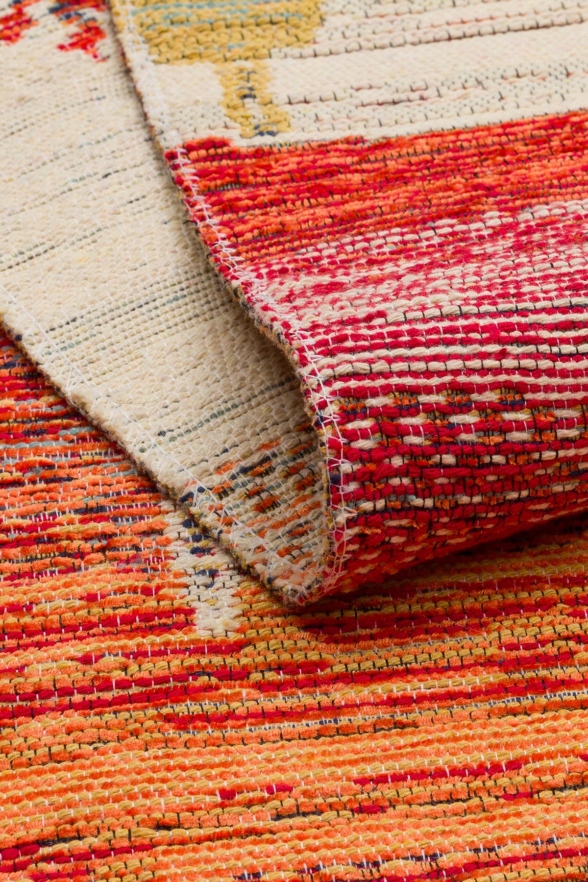 Reversible Multicolour Afghan Open Field Kilim Rug