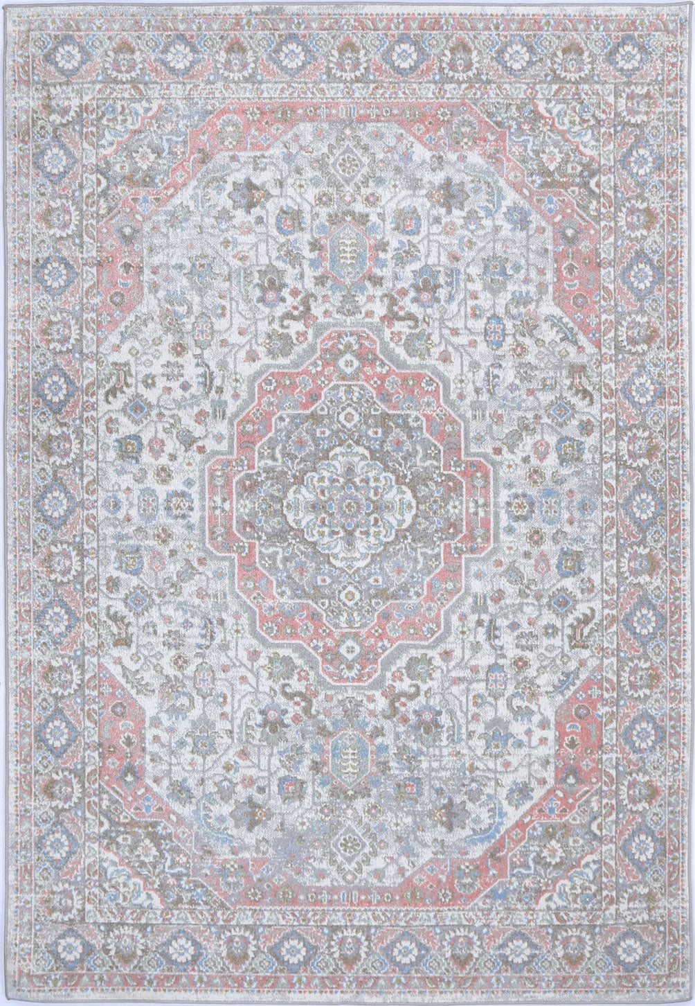 Oporto Bremen Blush &amp; BlueTraditional Soft Rug