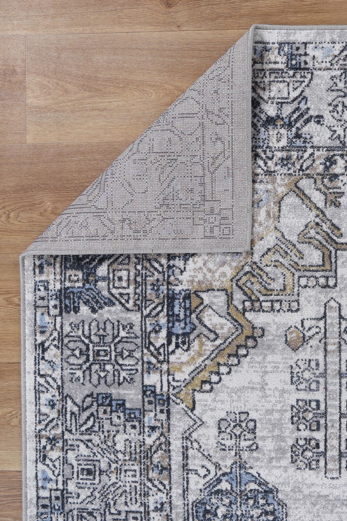 Oporto Taicang Blue &amp; Grey Traditional Soft Rug