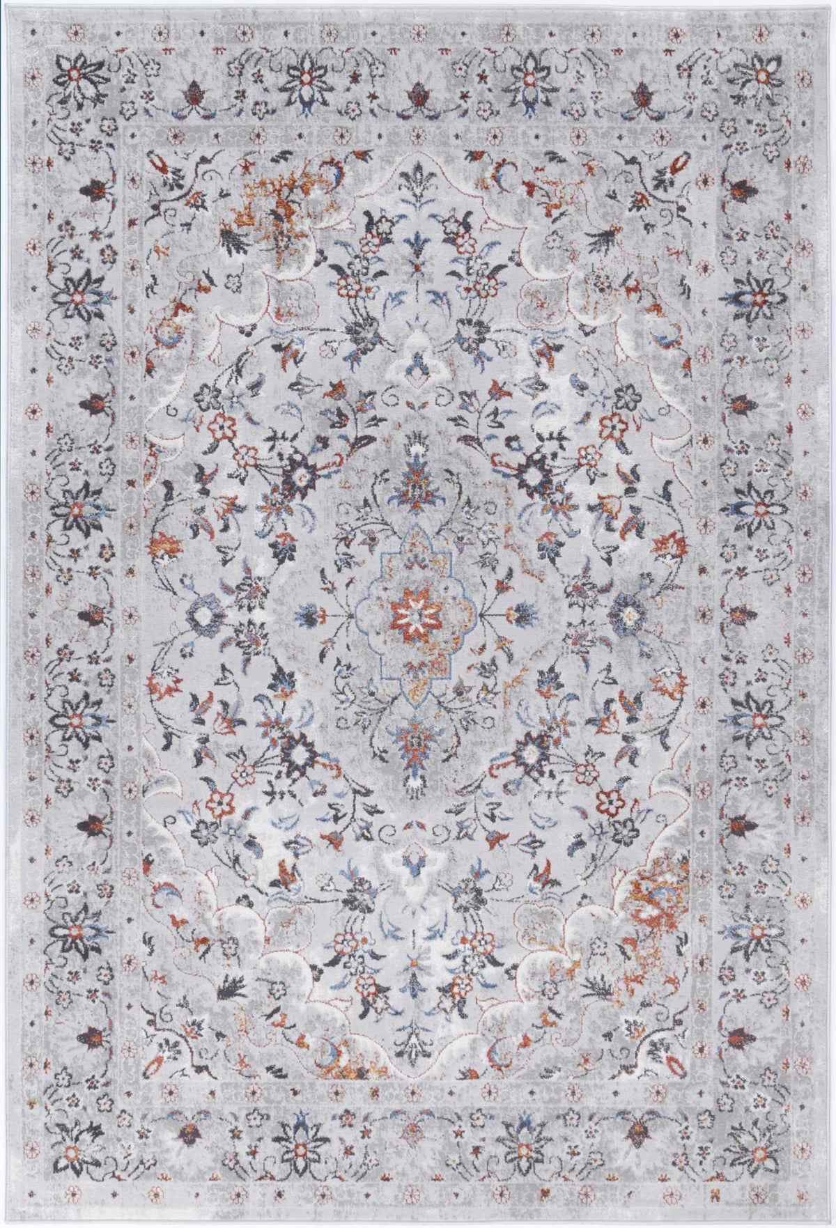 Porto Ava Ivory &amp; Red Traditional Rug
