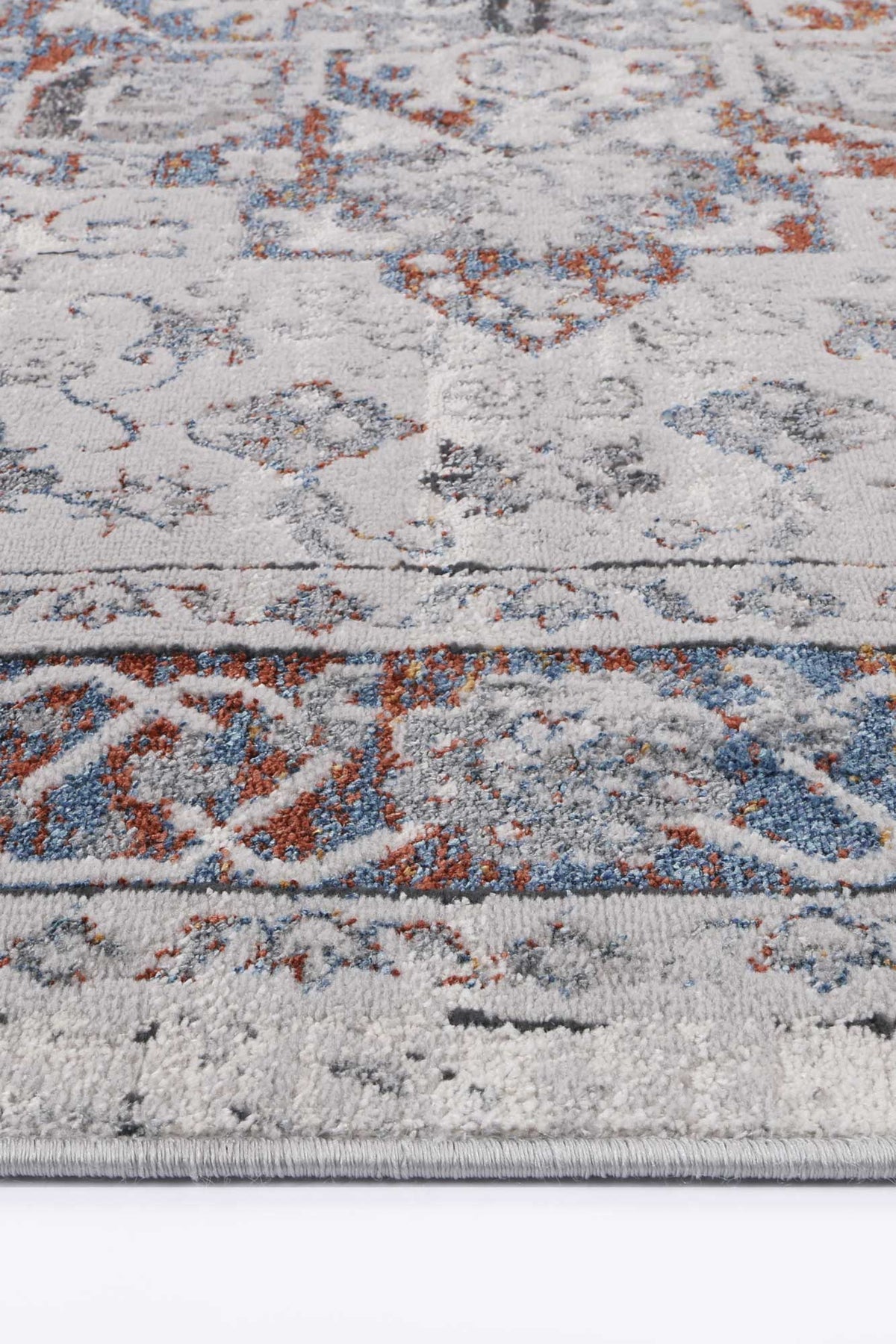 Porto Camila Grey &amp; Blue Traditional Rug