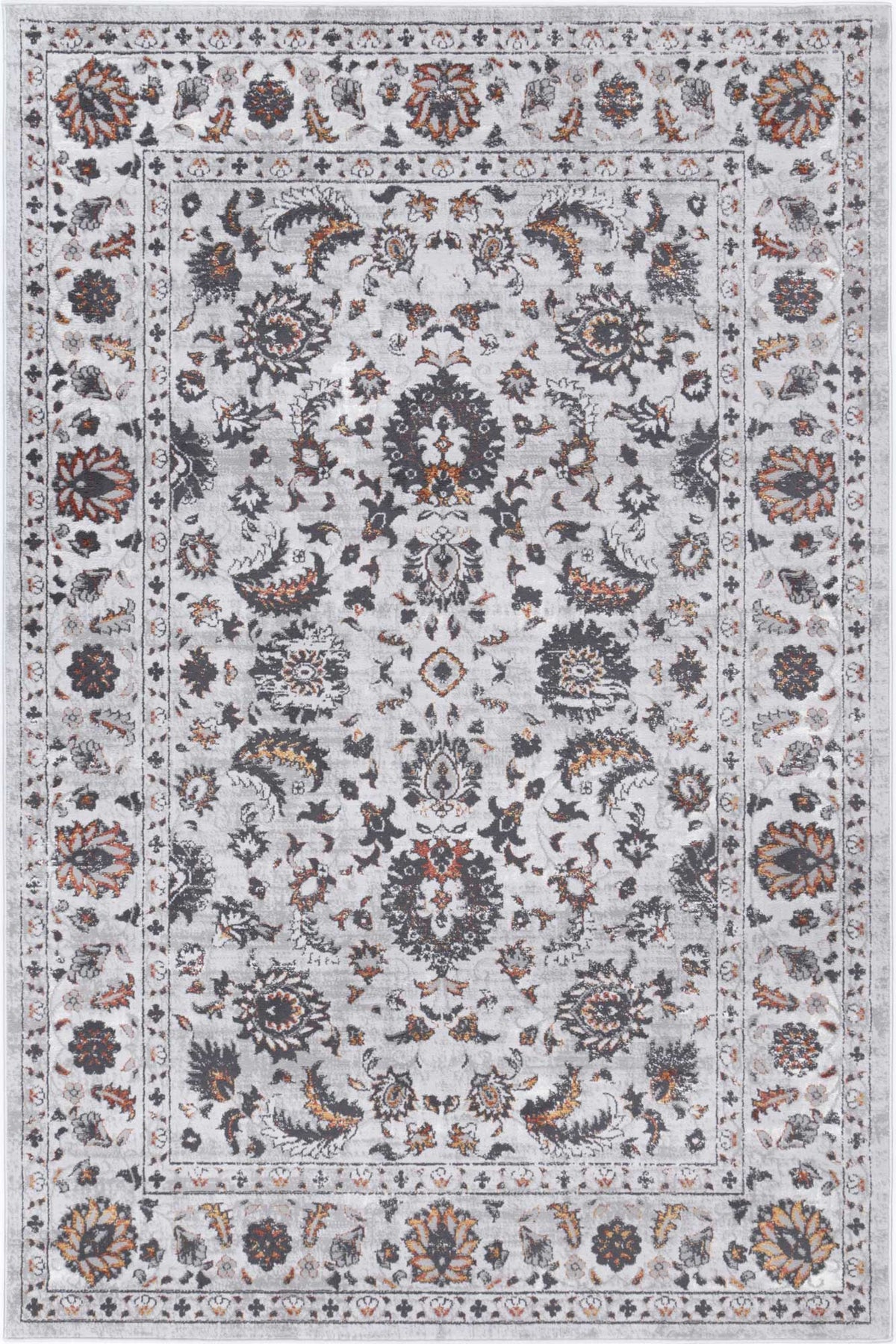 Porto Edward Ivory &amp; Red Traditional Rug