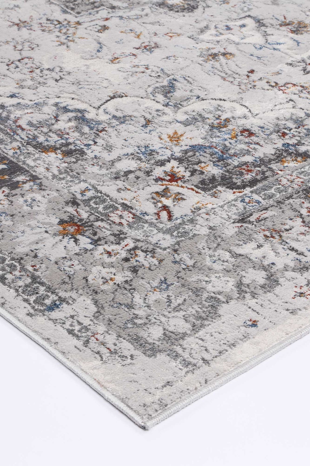 Porto Ava Ivory &amp; Blue Traditional Rug