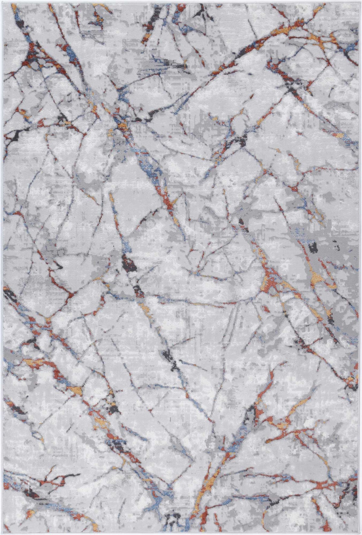 Porto Vincent Grey &amp; Multi Abstract Rug