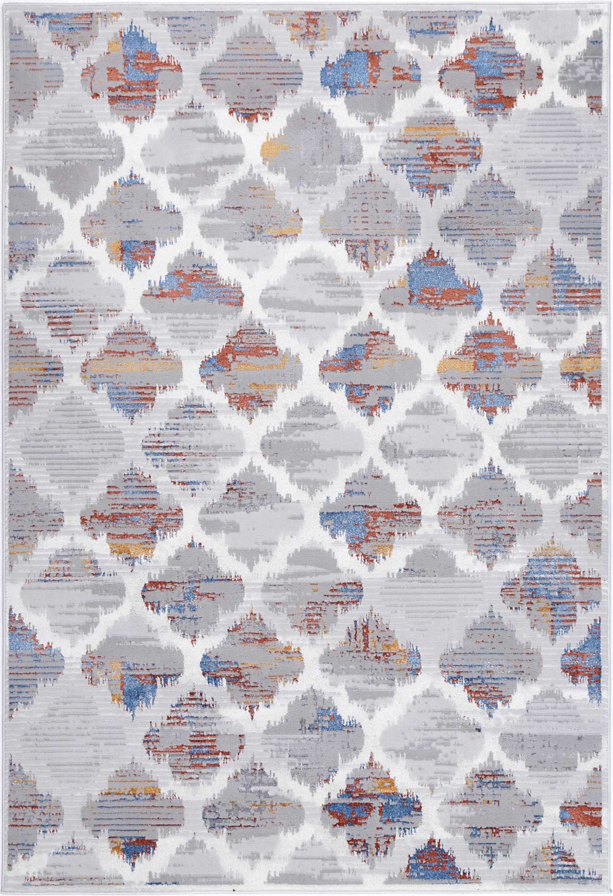 Porto Isabella Grey &amp; Multi Geometric Rug