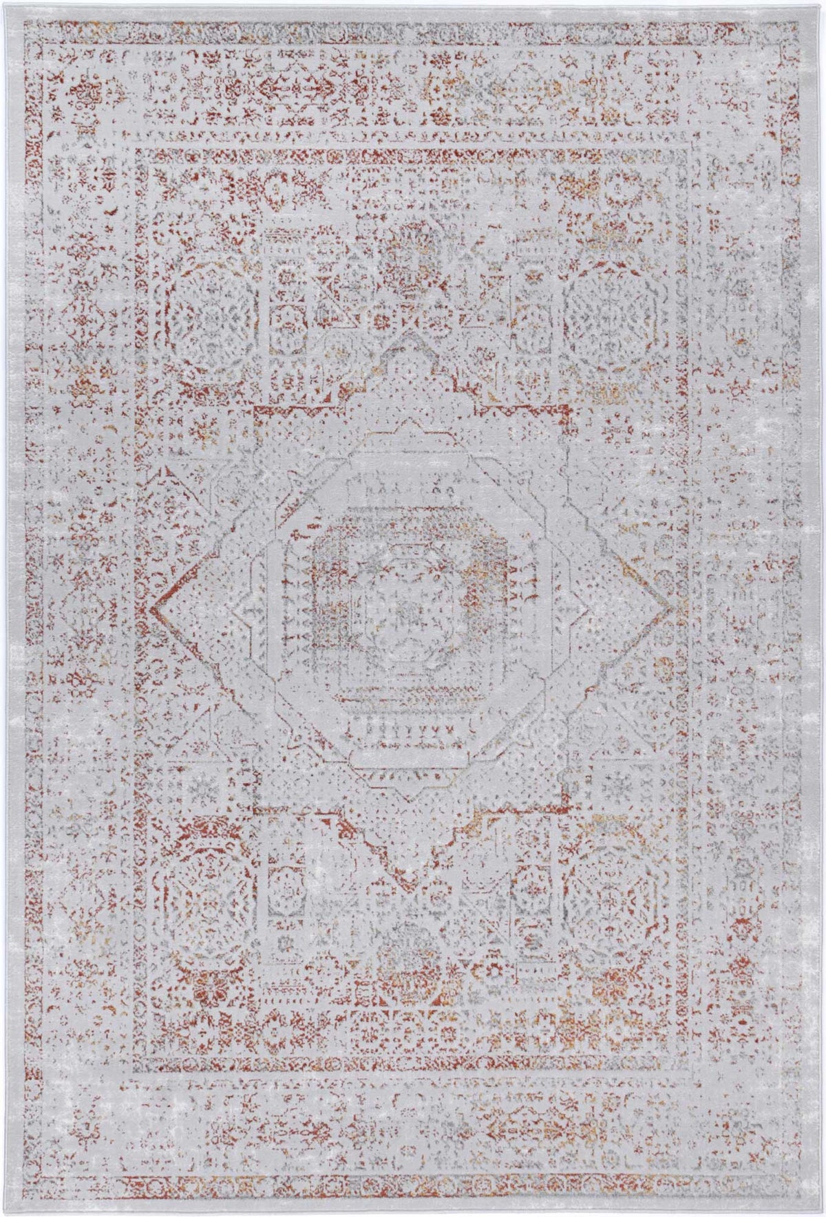 Porto Luna Cream &amp; Red Traditional Rug
