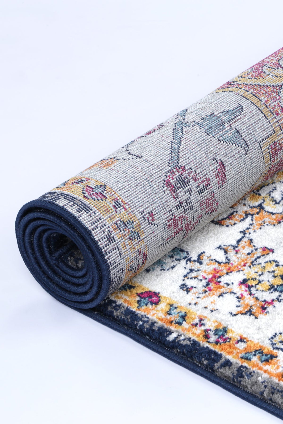 Provence Stonewashed Light Grey &amp; Dark Blue Rug