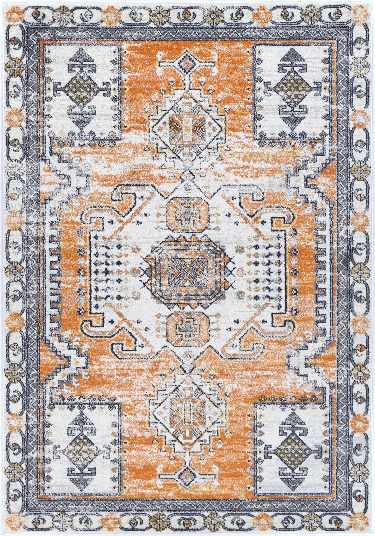 Provence Sunburst Terracotta &amp; Cream Rug