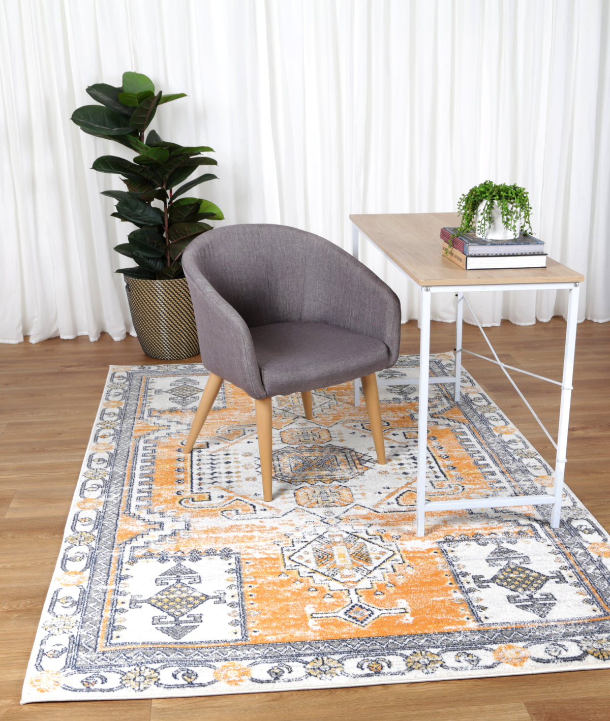 Provence Sunburst Terracotta &amp; Cream Rug