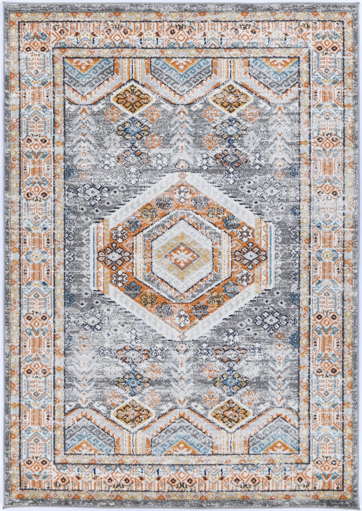 Provence Interlocking Grey &amp; Terracotta Rug