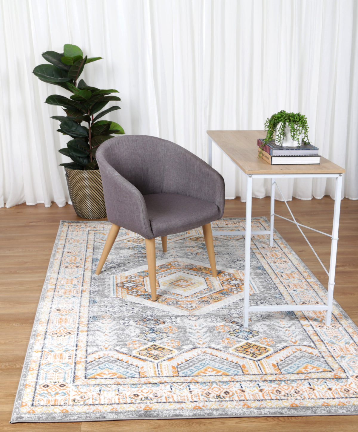 Provence Interlocking Grey &amp; Terracotta Rug