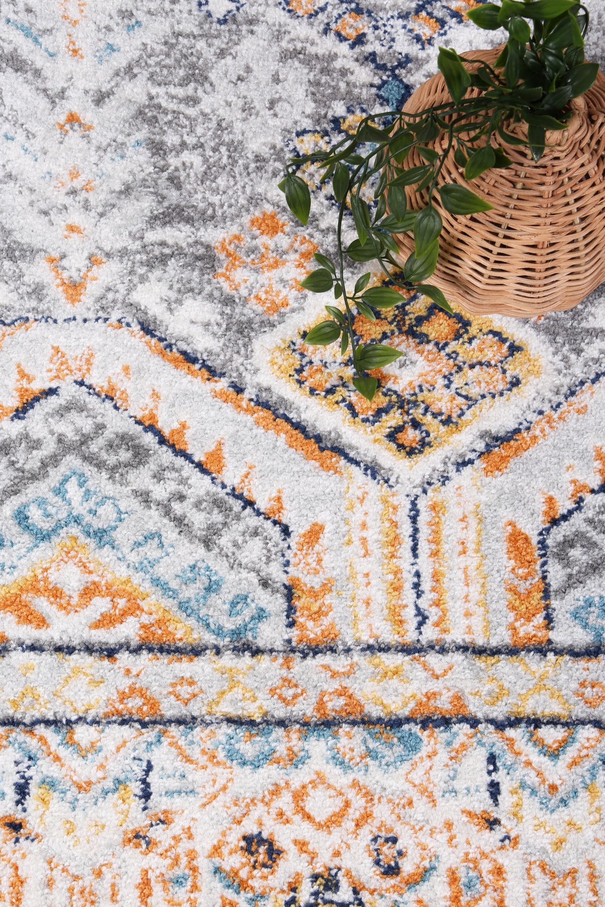 Provence Interlocking Grey &amp; Terracotta Rug