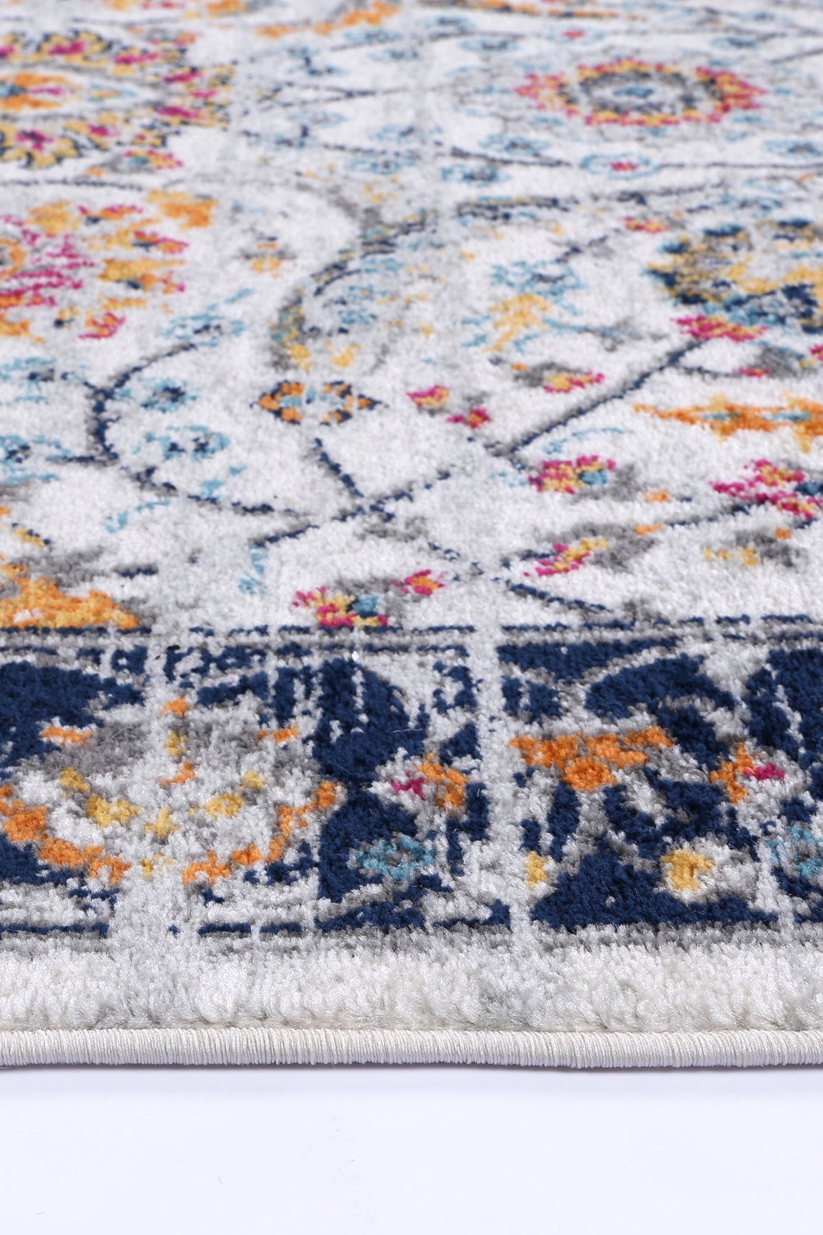 Provence Clayfield Cream &amp; Dark Blue Rug