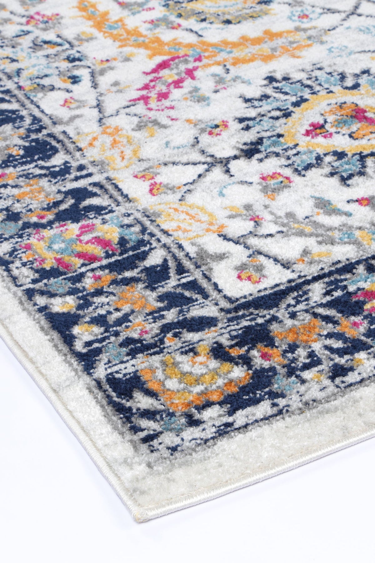 Provence Clayfield Cream &amp; Dark Blue Rug