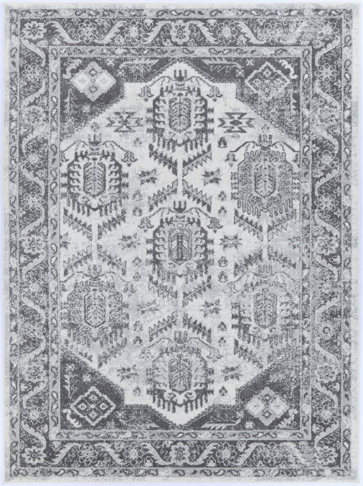 Provence Pau Cream &amp; Grey Traditional Rug