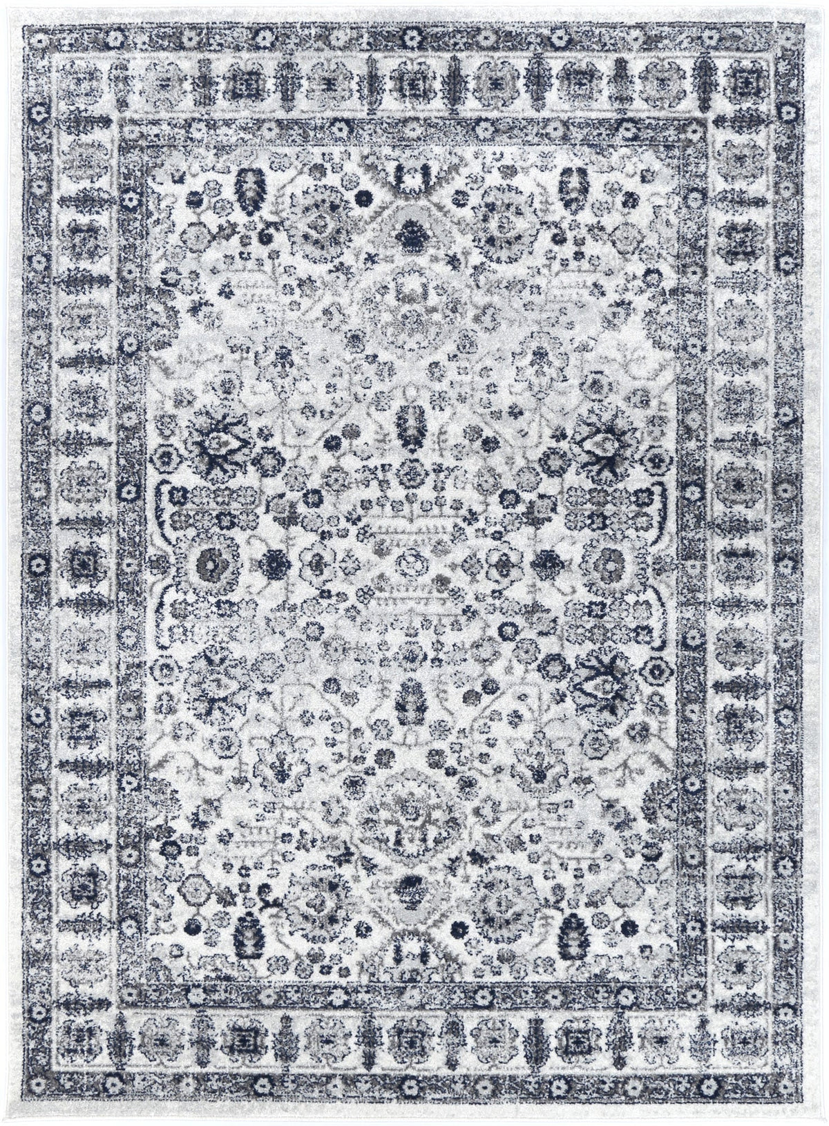 Provence Marseille Ivory &amp; Blue Traditional Rug