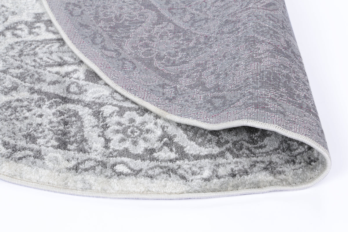 Provence Pau Cream &amp; Grey Traditional Round Rug