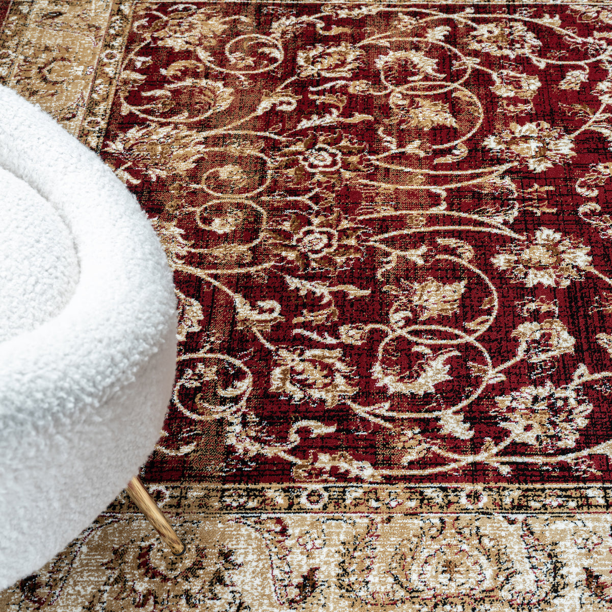 Royal 527 Red Distressed Traditional Rug