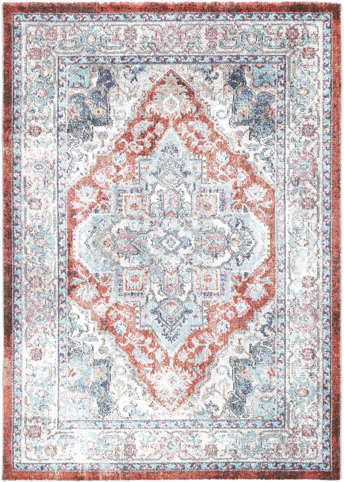 Salsa Seo Terracotta &amp; Ivory Transitional Rug