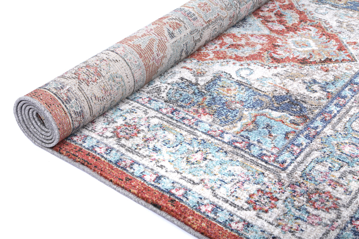 Salsa Seo Terracotta &amp; Ivory Transitional Rug
