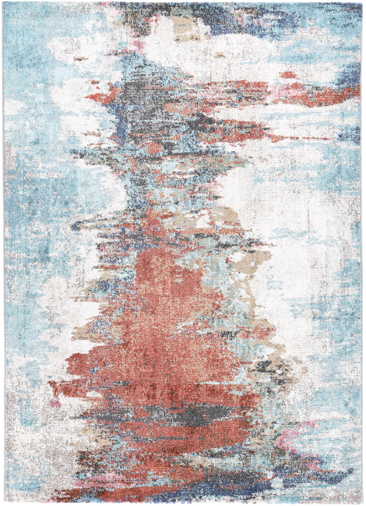 Salsa Jorge Blue &amp; Terracotta Abstract Rug