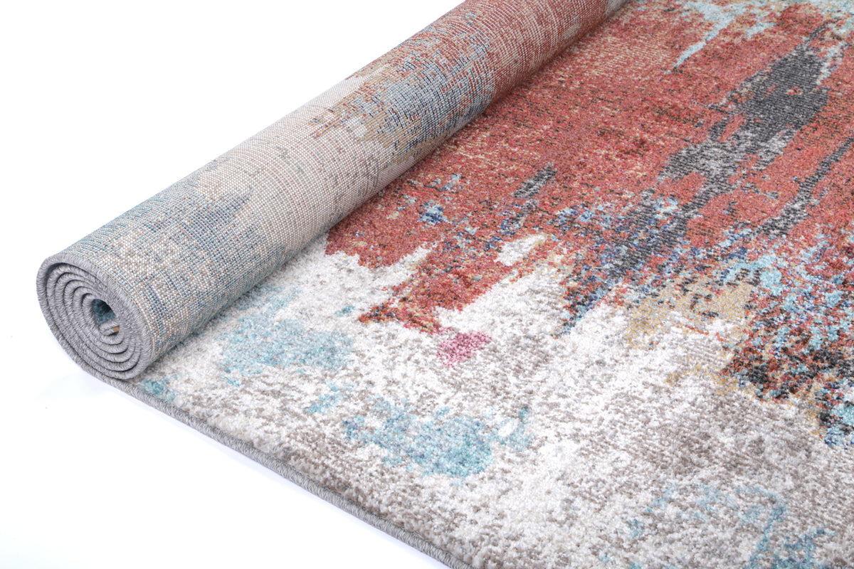 Salsa Jorge Blue &amp; Terracotta Abstract Rug