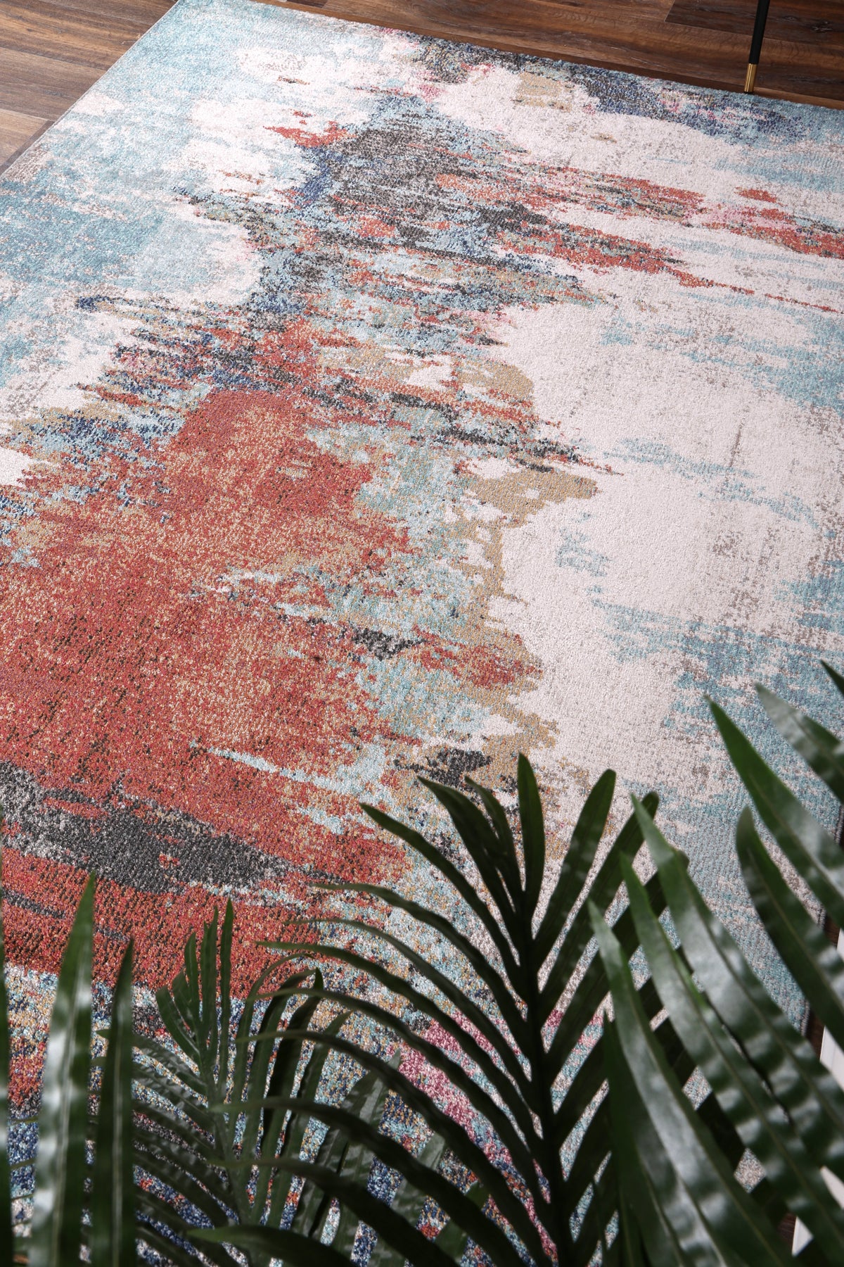 Salsa Jorge Blue &amp; Terracotta Abstract Rug