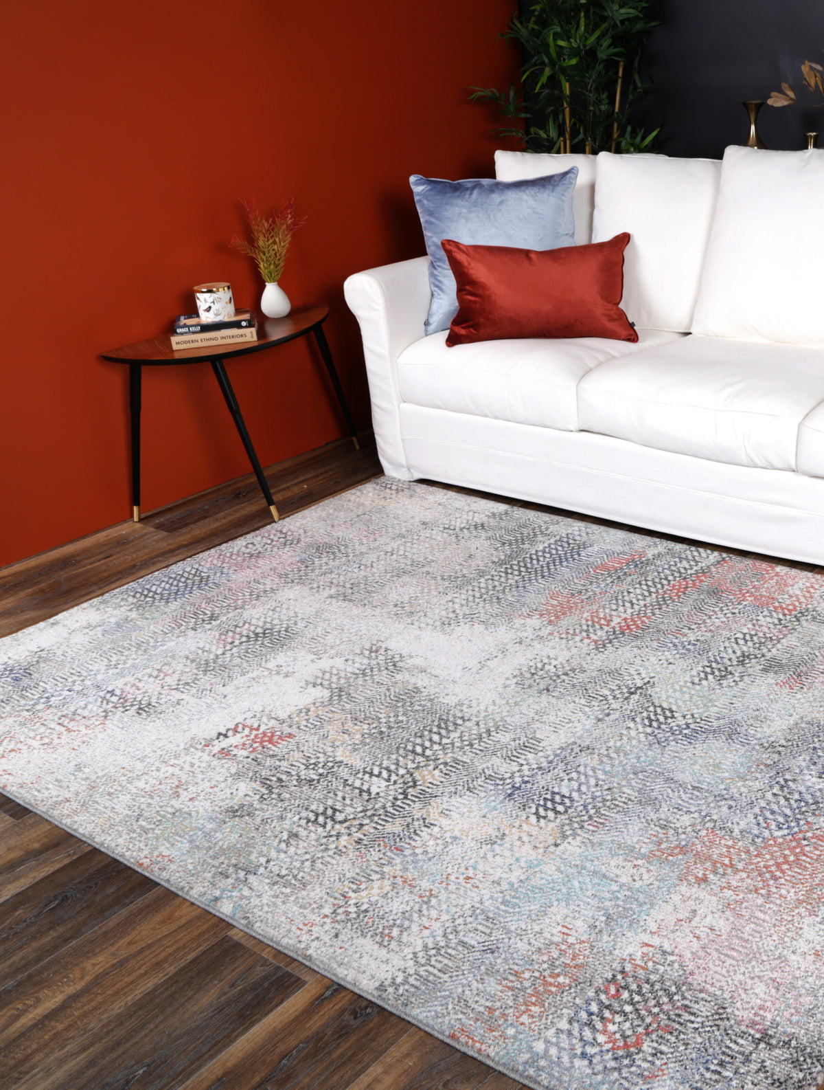 Salsa Ernesto Grey &amp; Terracotta Tribal Rug