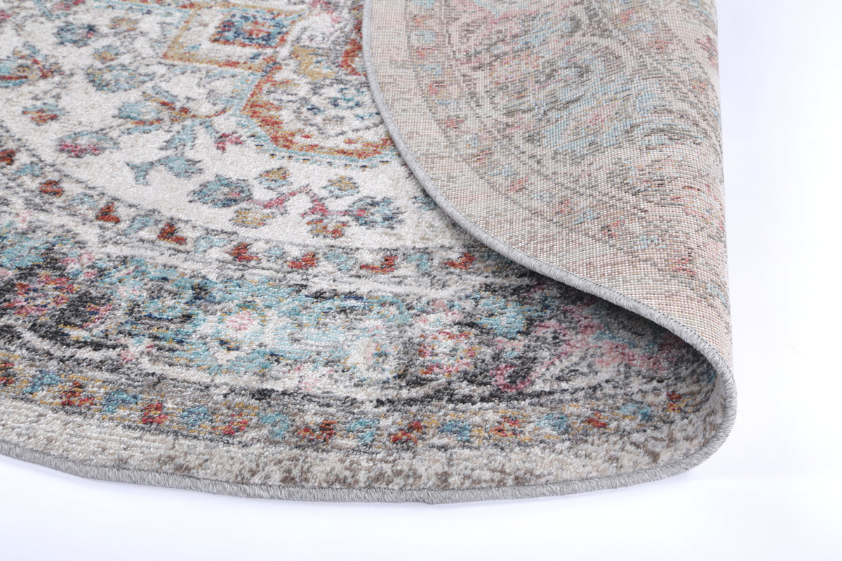 Salsa Yanet Ivory &amp; Multi Round Rug