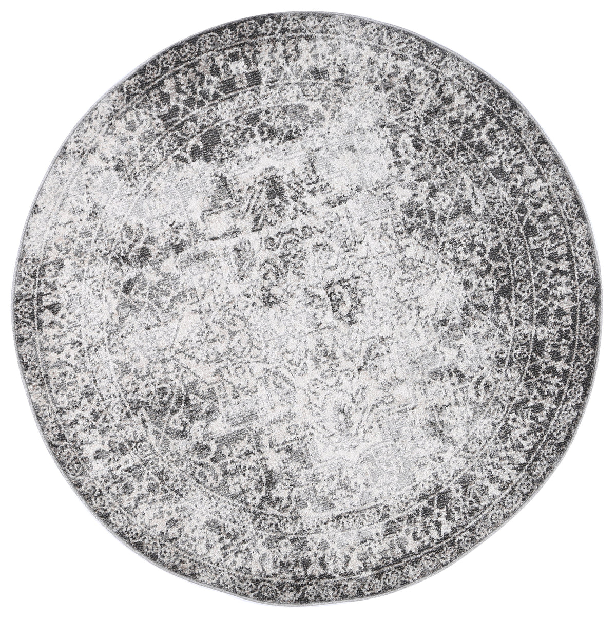Salsa Carine Ivory &amp; Grey Transitional Round Rug