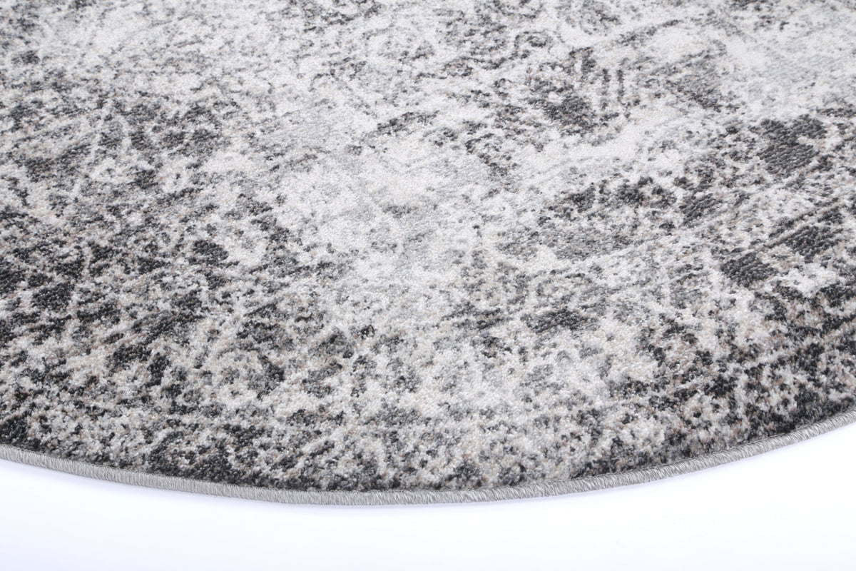 Salsa Carine Ivory &amp; Grey Transitional Round Rug