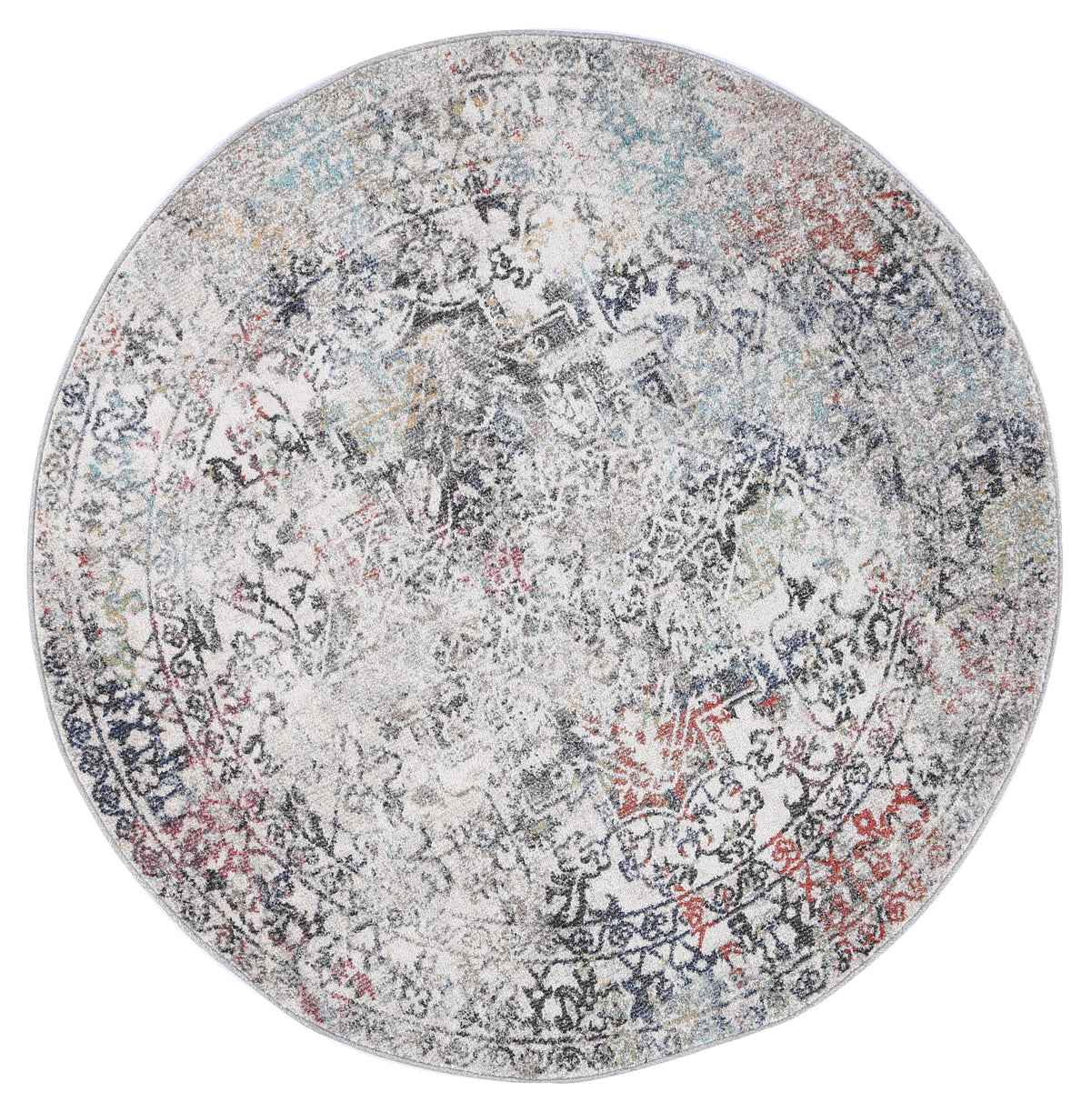 Salsa Maria Grey &amp; Multi Transitional Round Rug