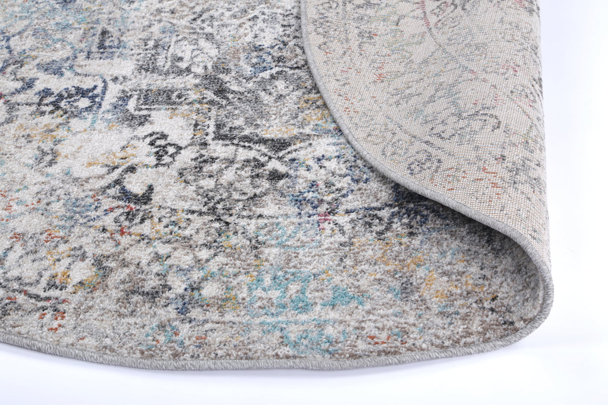 Salsa Maria Grey &amp; Multi Transitional Round Rug