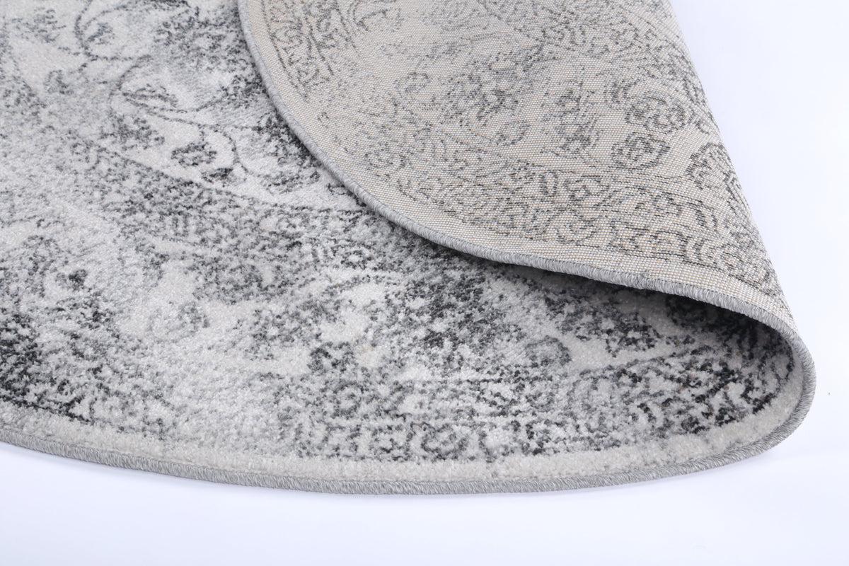 Salsa Serena Grey &amp; Ivory Round Rug