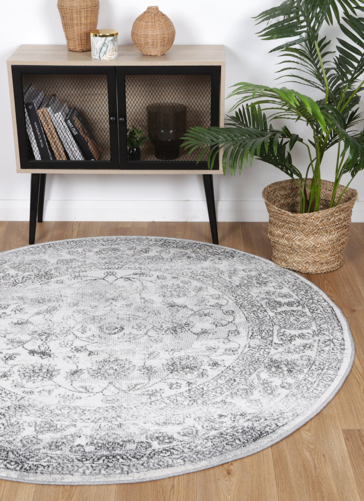 Salsa Serena Grey &amp; Ivory Round Rug